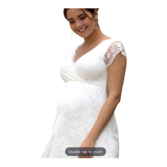 Tiffany Rose Eden Maternity Wedding Gown Ivory Dream  Lace Dress NWOT - Picture 2 of 11